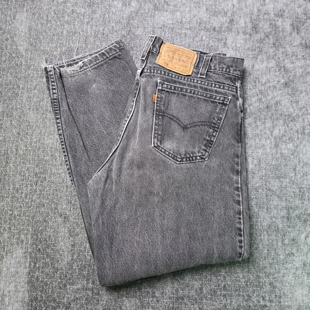 Vtg Levis 550 Jeans Mens 34x32 Fit 32x29 Black Orange Tab Relaxed 90s Denim USA